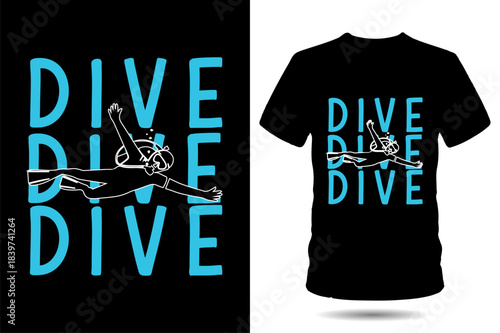 Underwater Diving Illustration | Water Sport Shirt Design