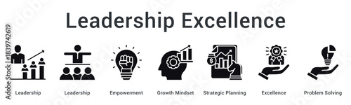 Leadership excellence develops empowerment and growth mindset through strategic planning for problem solving achievements.