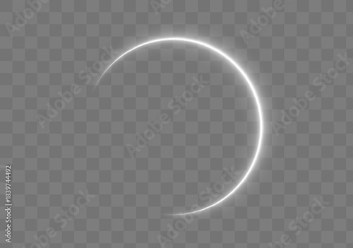 Light white Twirl. Curve light effect of white line. Abstract luxury white light vector flare semicircle and spark light effect. Luminous white circle. PNG Podium, platform, table.