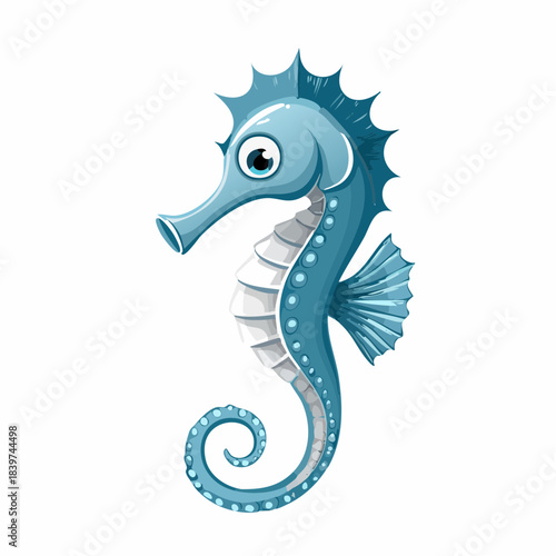 Cartoon Seahorse Illustration A Whimsical Depiction of Marine Life.