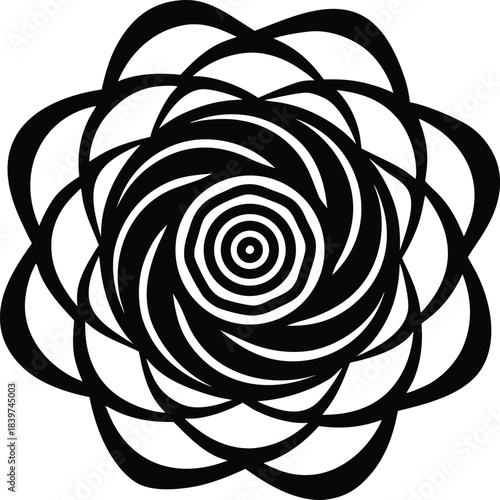 Mandala Flower Symbol of Harmony and Balance Silhouette Vector Design 
