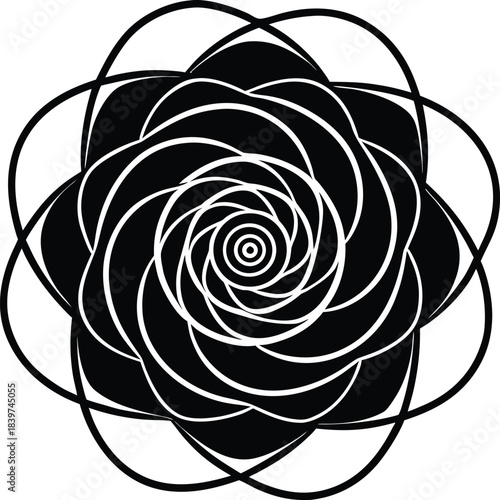 Mandala Flower Symbol of Harmony and Balance Silhouette Vector Design 
