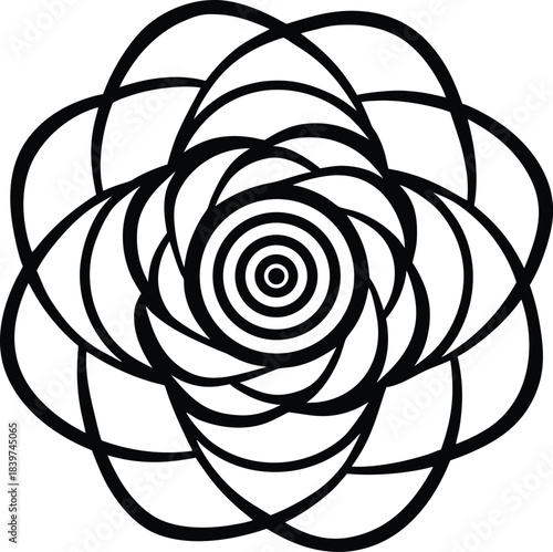 Mandala Flower Symbol of Harmony and Balance Silhouette Vector Design 
