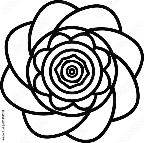 Mandala Flower Symbol of Harmony and Balance Silhouette Vector Design 
