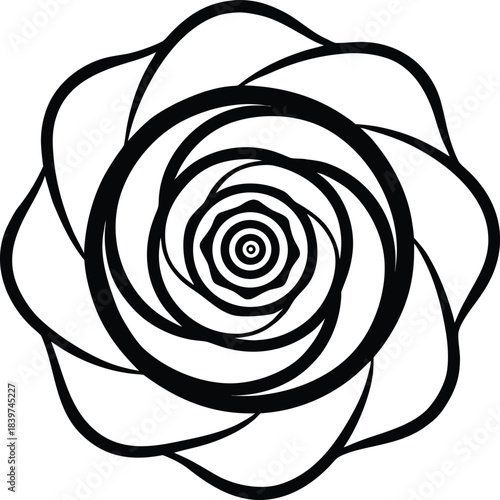 Mandala Flower Symbol of Harmony and Balance Silhouette Vector Design 
