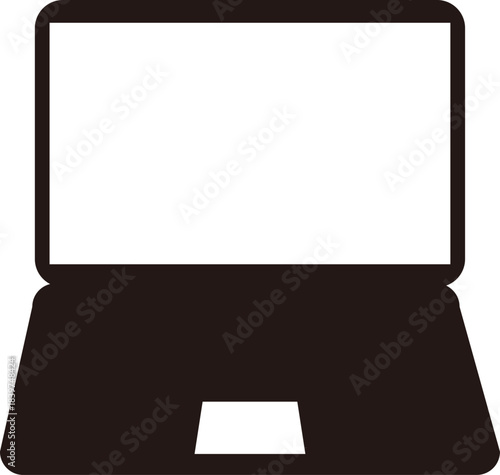 線画のノートパソコンアイコン