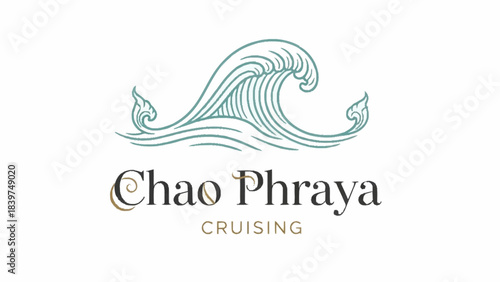 A stylized teal wave logo with traditional Thai elements and "Chao Phraya Cruising" text on a white background, representing a travel company.