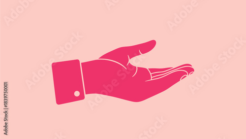 Open hand illustration conveying a gesture of giving, receiving, or support