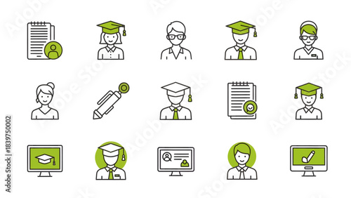 Eco icon set for green energy and sustainability in clean vector design