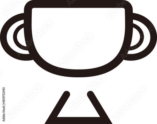 優勝カップの線画アイコン