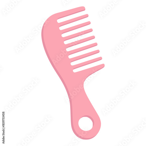 pink comb for kid accessory flat color vector illustration template design