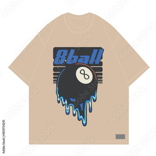 8 ball drip tshirt design for clothing brand