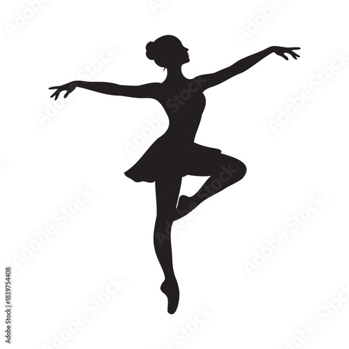 Graceful ballet dancer silhouette in elegant pose