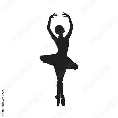 Ballerina Silhouette in Graceful Dance Pose