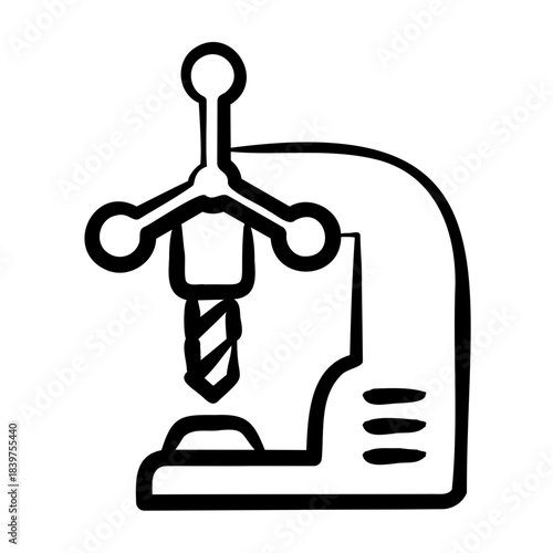Drill Press Icon - Handdrawn