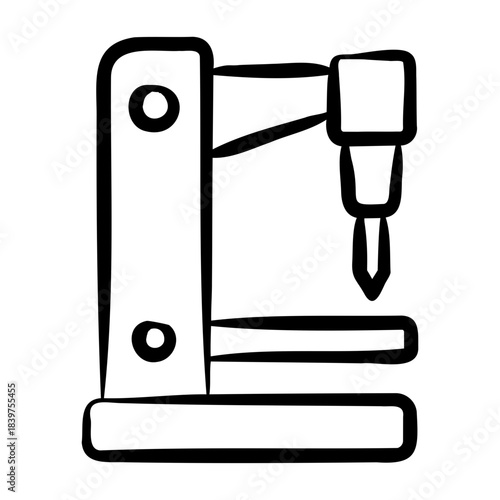 Milling Machine Icon - Handdrawn
