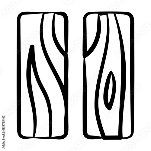 Wood Plank Icon - Handdrawn