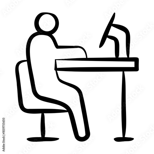 Workstation Icon - Handdrawn