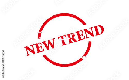 NEW TREND - Red Rubber Stamp with text NEW TREND
