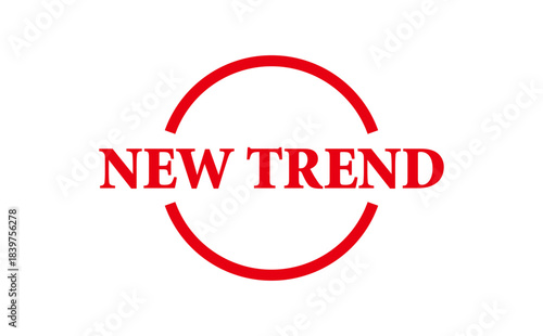 NEW TREND - Red Rubber Stamp with text NEW TREND
