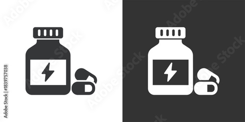 Energy Supplements icon. Solid glyph series icon