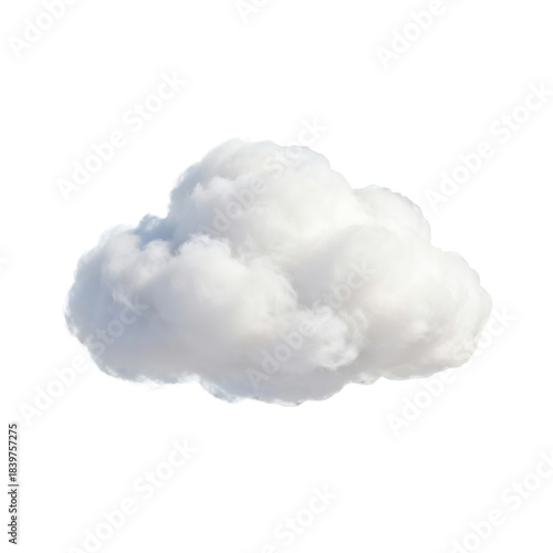 Soft white winter cloud isolated on transparent background