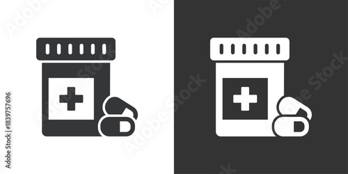 Medication icon. Solid glyph series icon