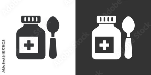 Liquid Medicine Bottle icon. Solid glyph series icon