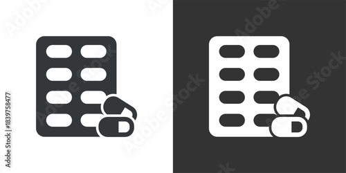 Pills icon. Solid glyph series icon
