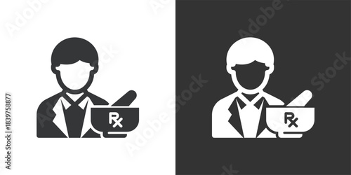 Pharmacy Specialist icon. Solid glyph series icon