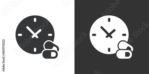 Time to Take Medicine icon. Solid glyph series icon