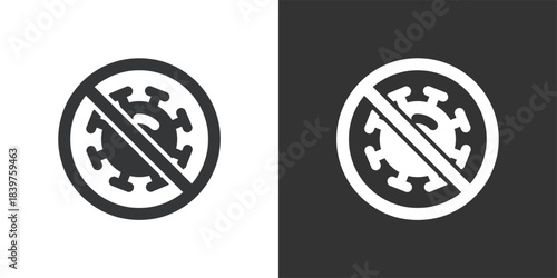 Virus Prohibited icon. Solid glyph series icon