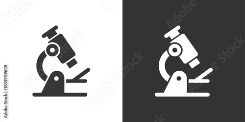 Microscope icon. Solid glyph series icon