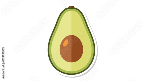 avocado isolated on white
