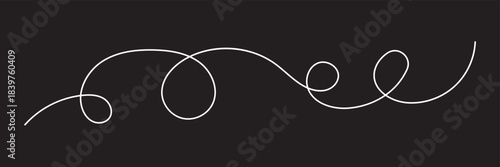 Minimalist spiral line icons. Preview grid of abstract hand-drawn spiral line icons in black and white, showcasing decorative swirls useful for design, illustration, and graphic EPS10/AI.