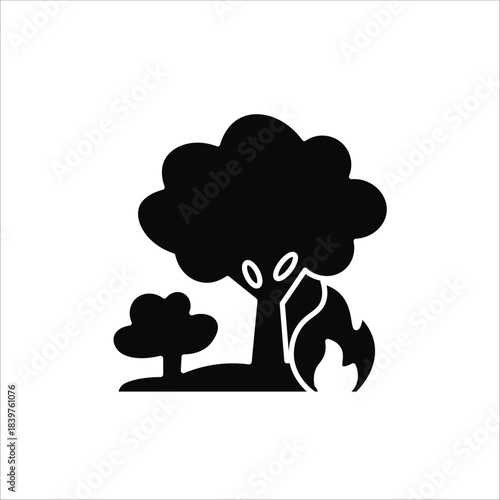 wildfire icons. simple solid vector illustrtation