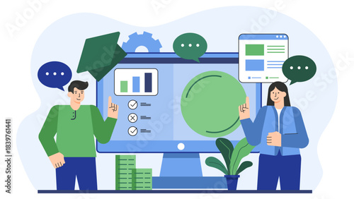 Flat illustration of financial literacy training Flat Vector Illustration