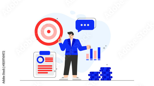 Flat vector of global trade and finance Flat Vector Illustration