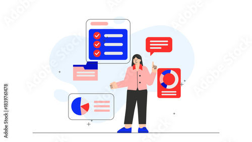 Flat design of venture capital funding Flat Vector Illustration