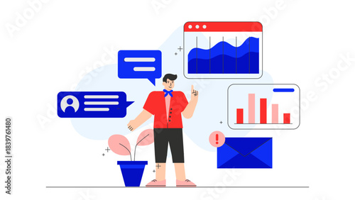 Flat illustration of investment diversification Flat Vector Illustration