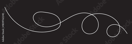 Minimalist spiral line icons. Preview grid of abstract hand-drawn spiral line icons in black and white, showcasing decorative swirls useful for design, illustration, and graphic EPS10/AI.