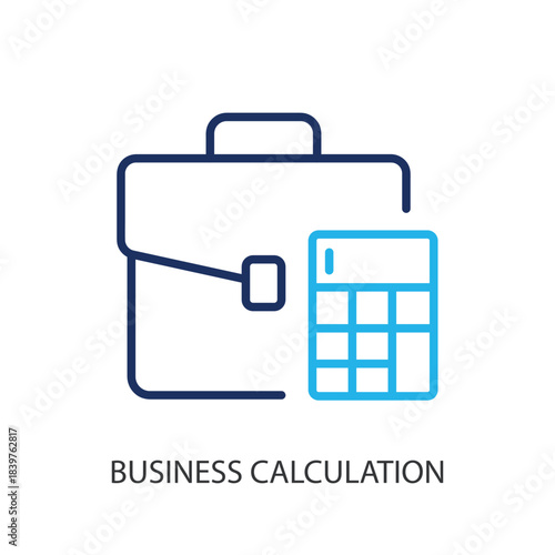 Business calculation thin line icons. Original vector illustration.