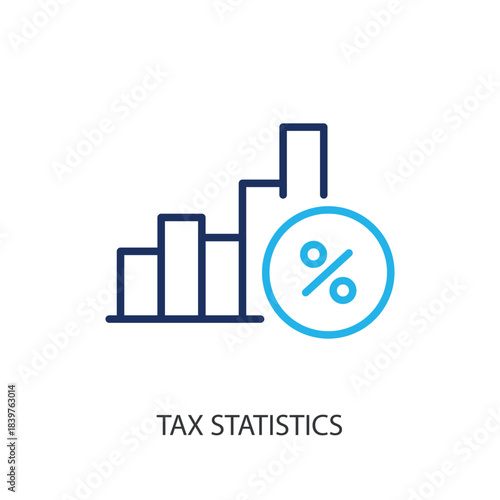 Tax statistics thin line icons. Original vector illustration.