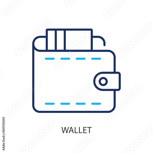 Wallet thin line icons. Original vector illustration.