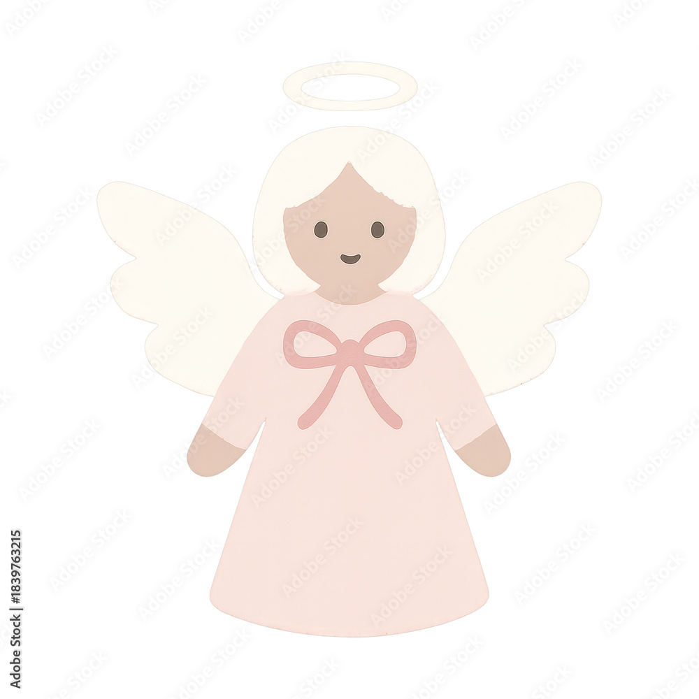 Obraz premium PNG Cute angel illustration with halo.