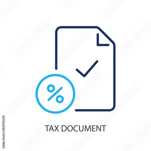 Tax document thin line icons. Original vector illustration.