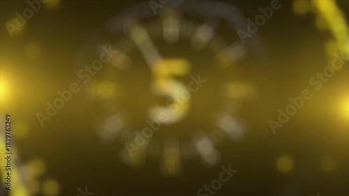 2026 New Year countdown glittering gold bright numbers from 10 to 1. New Year's eve countdown with glittering gold particles 3d 4k video.