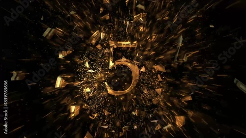 2026 New Year countdown glittering gold bright numbers from 10 to 1. New Year's eve countdown with glittering gold particles 3d 4k video.