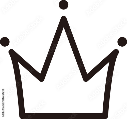 王冠をシンプルに描いた線画アイコン