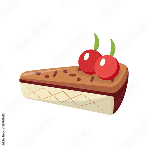 Cherry Topped Cake Wedge